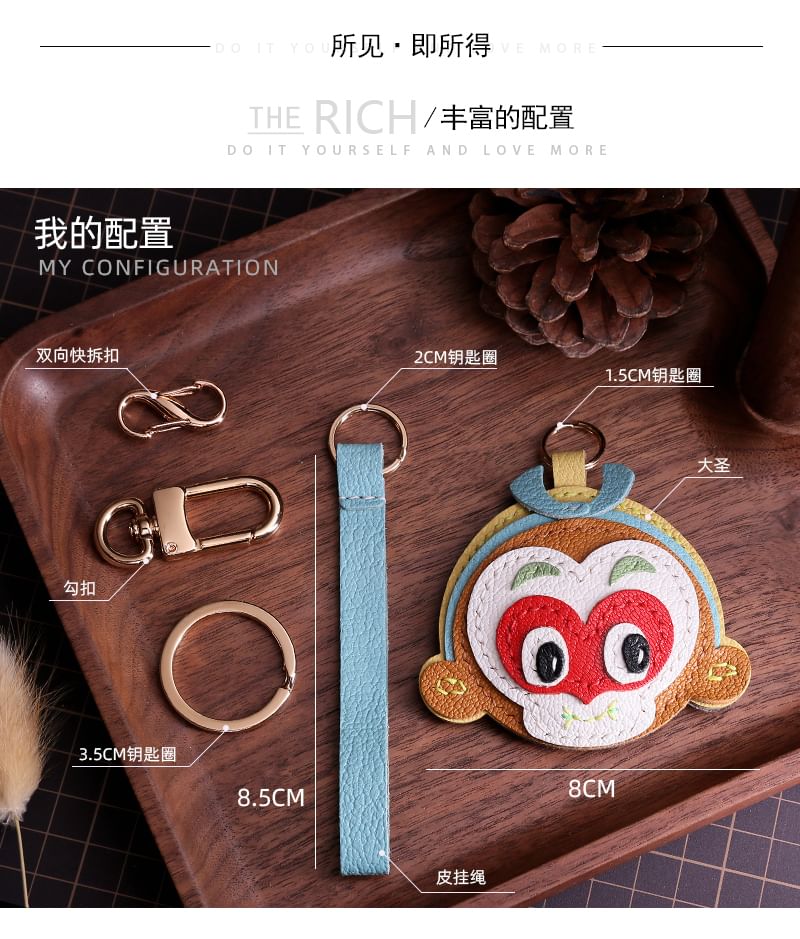 Masoom - Monkey King tashanger van echt leer / DIY-pakket (verschillende ontwerpen)