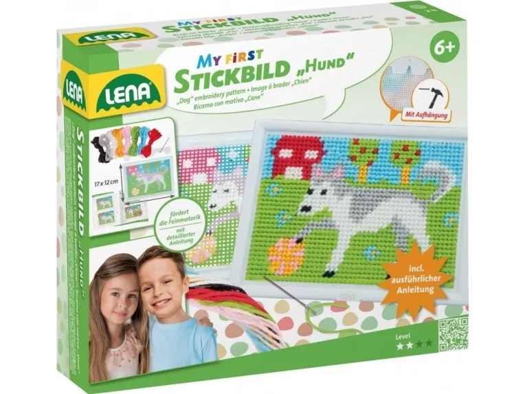 Lena Mit Første Broderi - Hunde Stramaj til børn