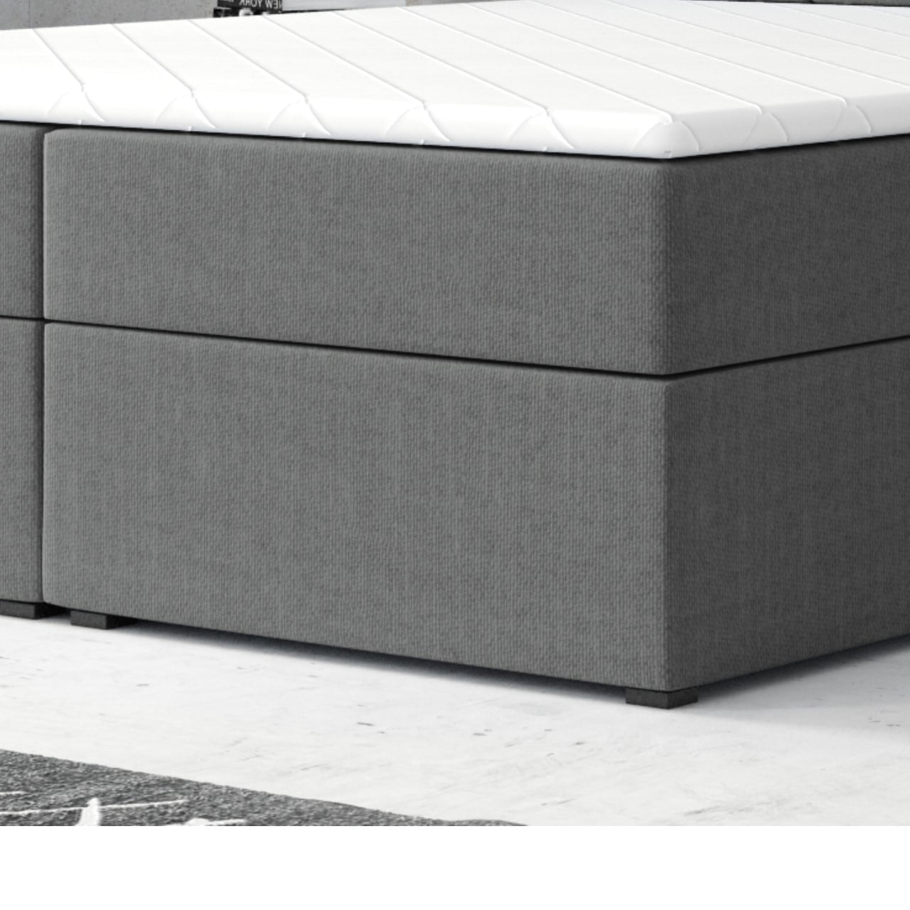 M-Punkt GmbH Boxspringbett NEAPEL mit Bettkasten 180 x 200 cm Anthrazit - versch. Ausführungen
