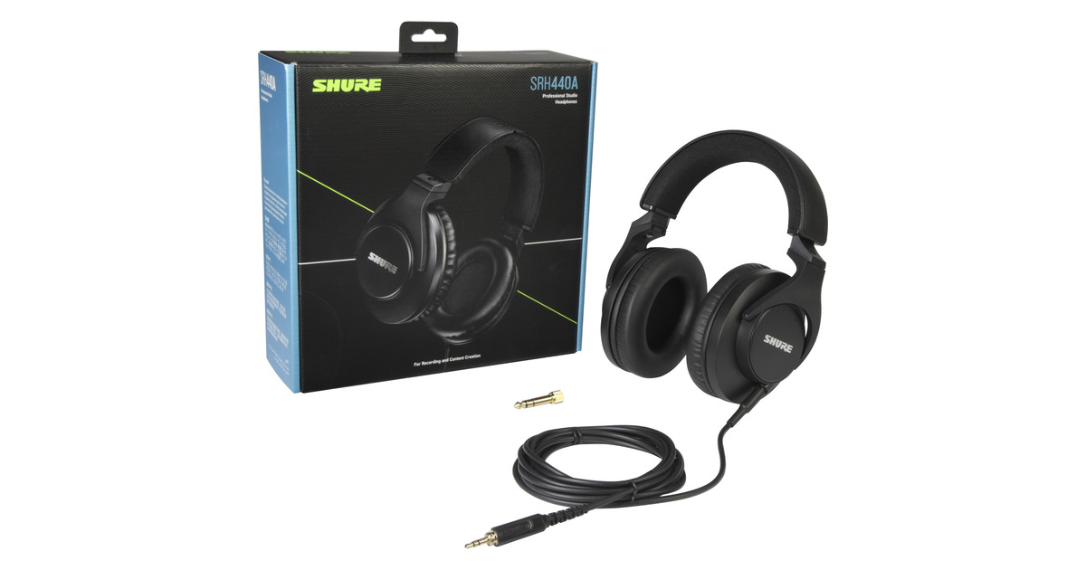 SHURESRH440A Professionele studio-koptelefoon over-ear hoofdtelefoon  (Zwart)