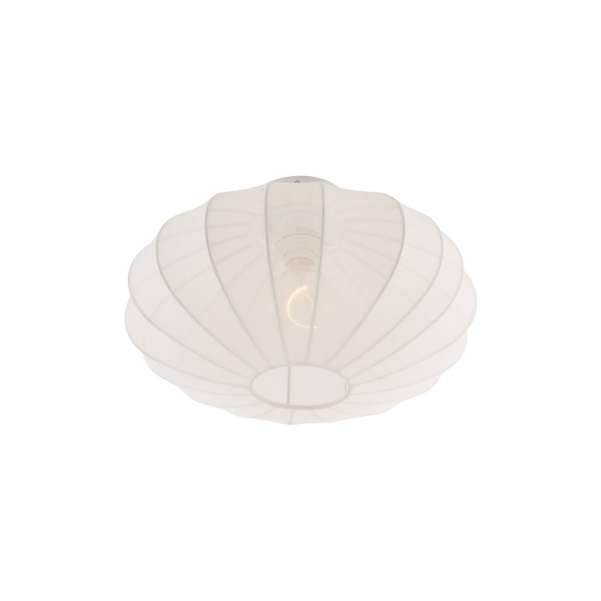 Japandi plafondlamp wit met stoffen kap - Bida
