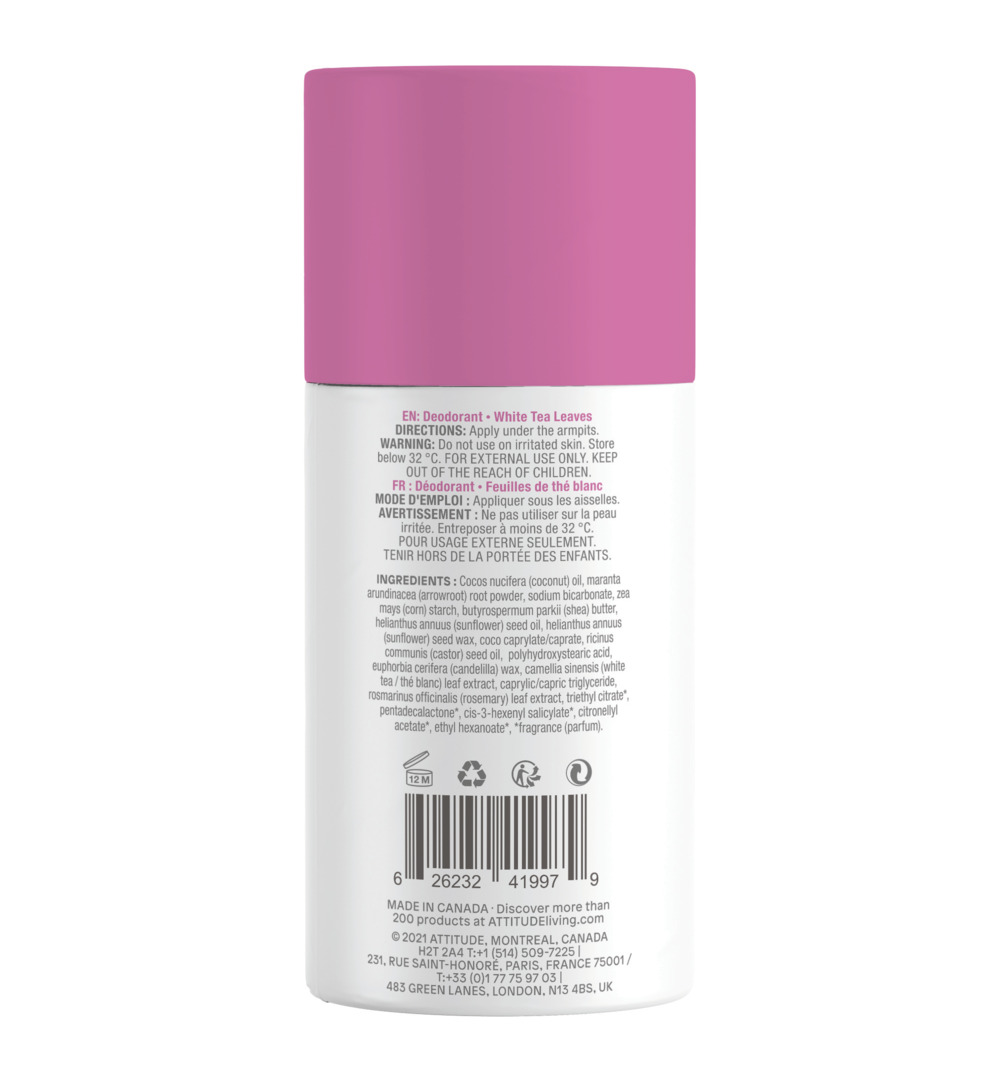 Attitude Super Leaves Deodorant White Tea Leaves (85 gr)