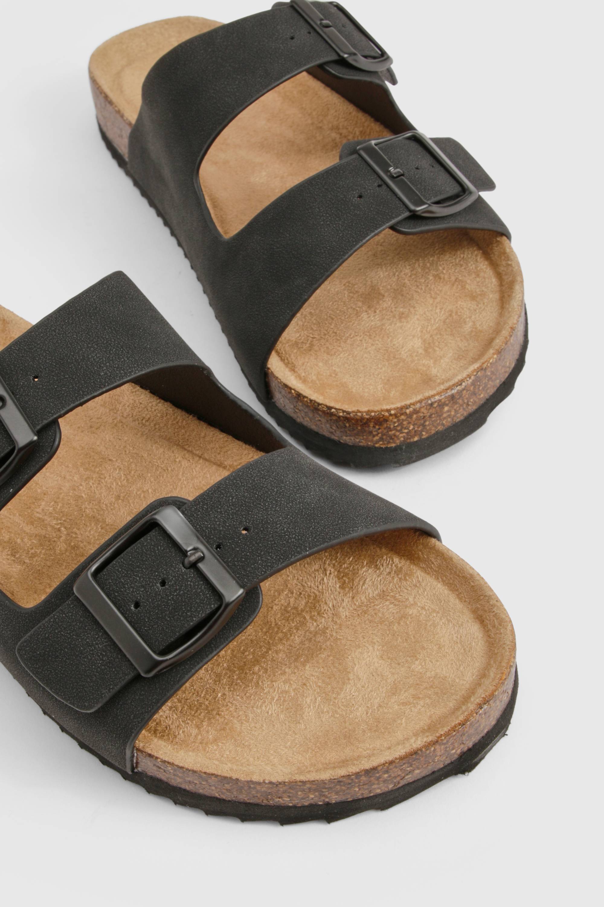 boohoo Sandales à double lanière, semelle profilée et boucle