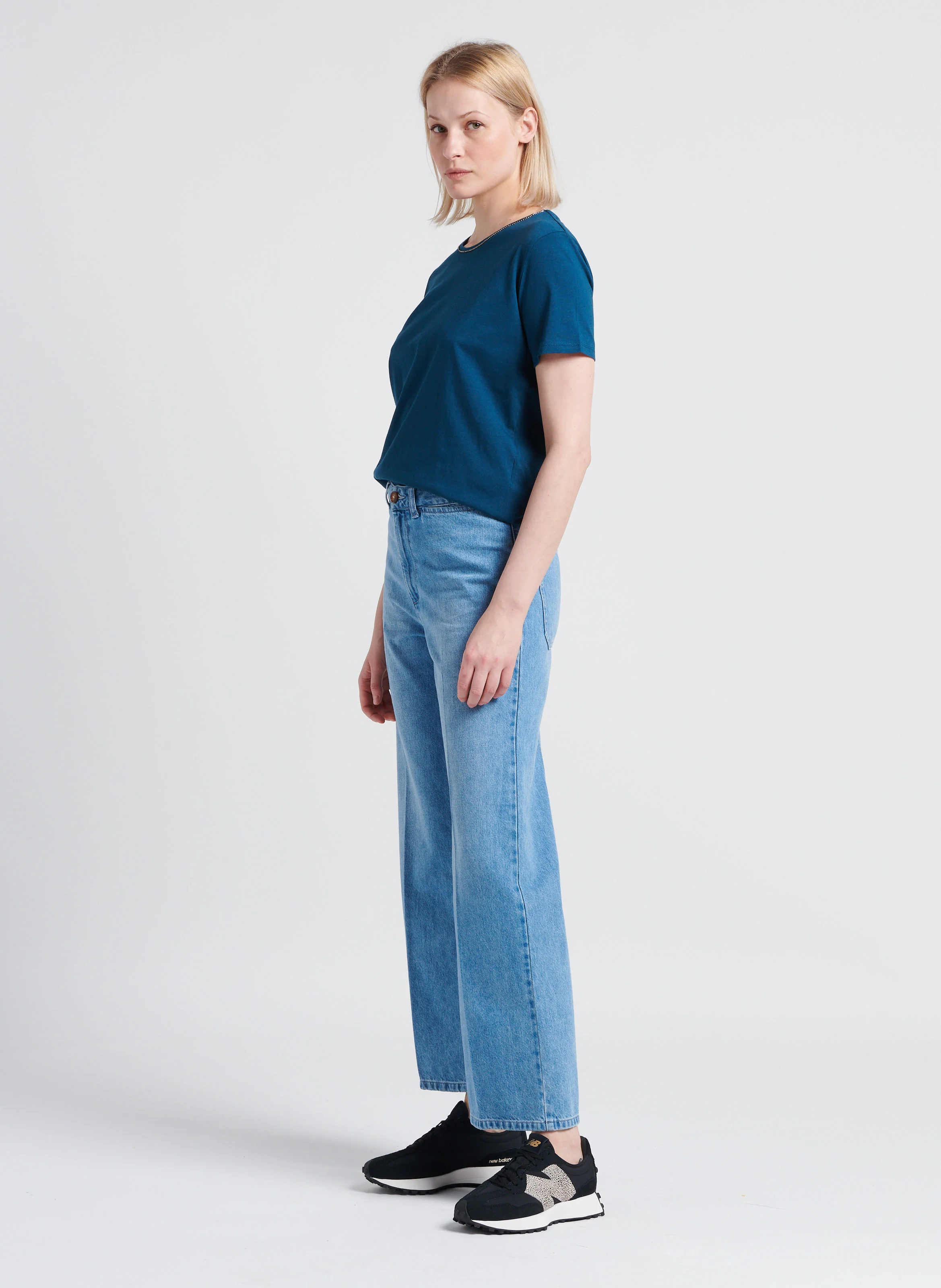SWANN - Jean droit large taille haute| Bleu