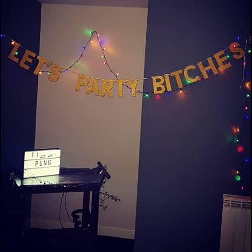 Let's Party Girlande Party Dekoration Funny Junggesellinnenabschied Accessoire - Gold