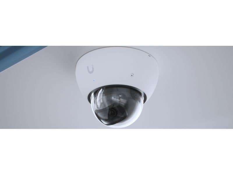 Ubiquiti Netzwerkkamera UniFi AI Dome Weiss Allwetter-feste, vandalismusgeschützte 4K PoE Dome-Kamera mit erweiterten KI-Fähigkeiten und Langstrecken-IR-Nachtsicht
