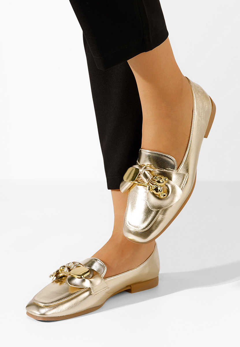 Mocassins élégants femme dorées Vitena