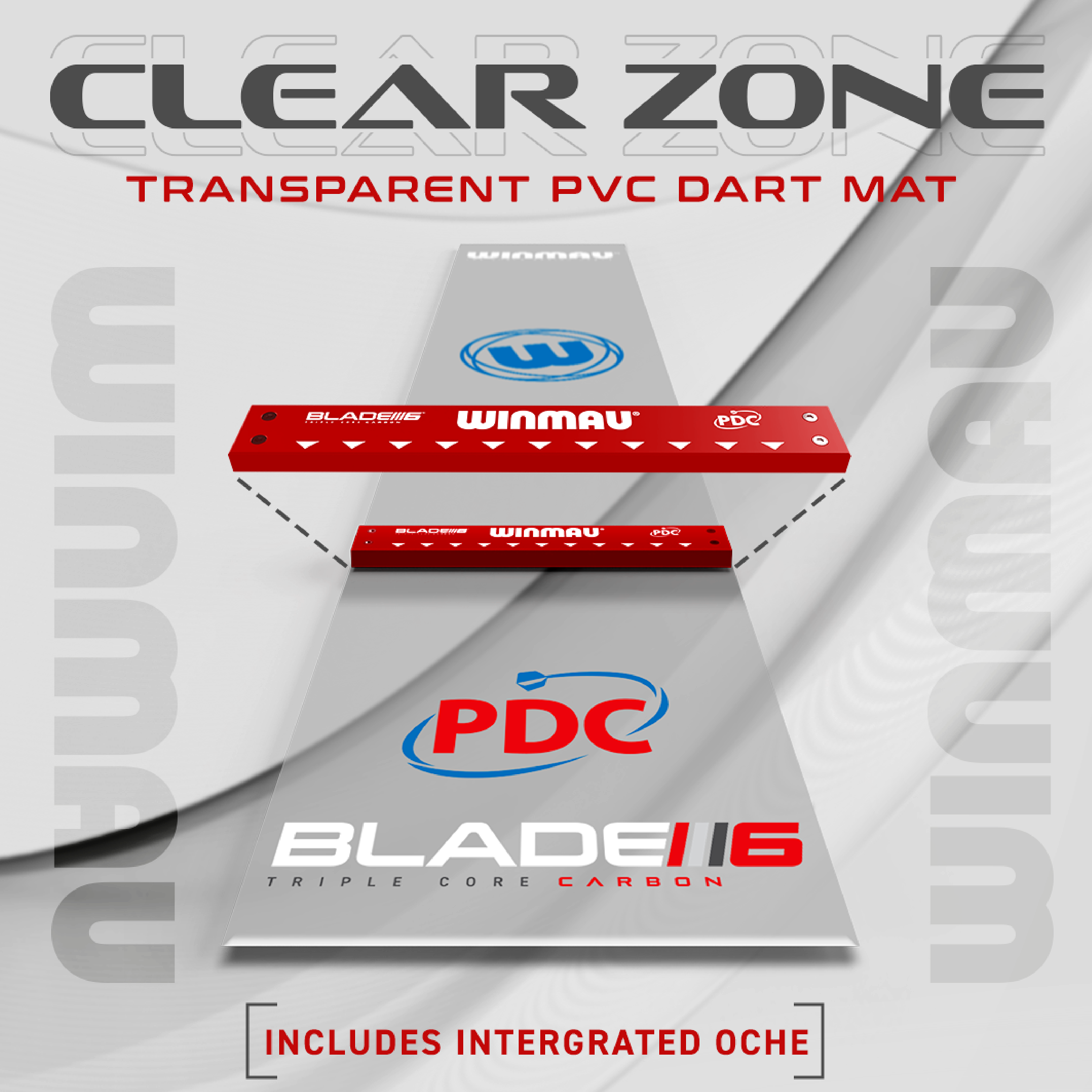 Winmau - PDC Clearzone Dartmatte mit Oche