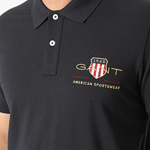 Polo Manches Courtes Archive Shield Pique 2002014 Noir