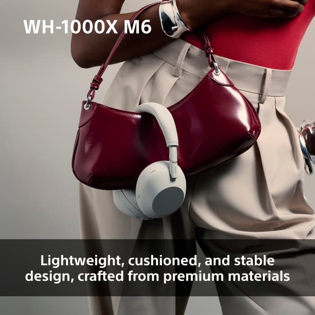 Sony WH-1000XM6 trådløse around-ear høretelefoner (platinum silver)