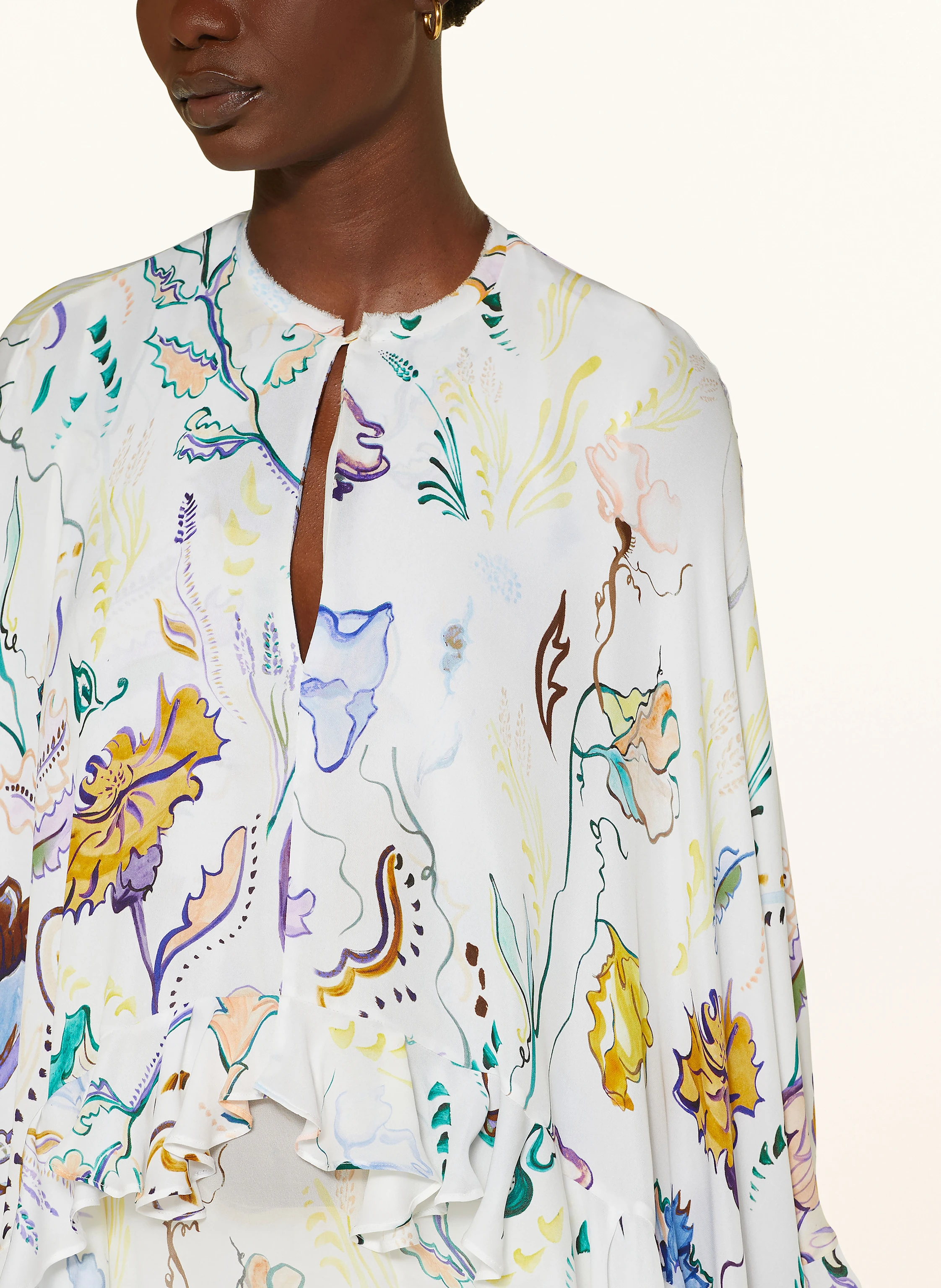 DOROTHEE SCHUMACHER Blusenshirt FLORAL TWIST aus Seide mit Rüschen