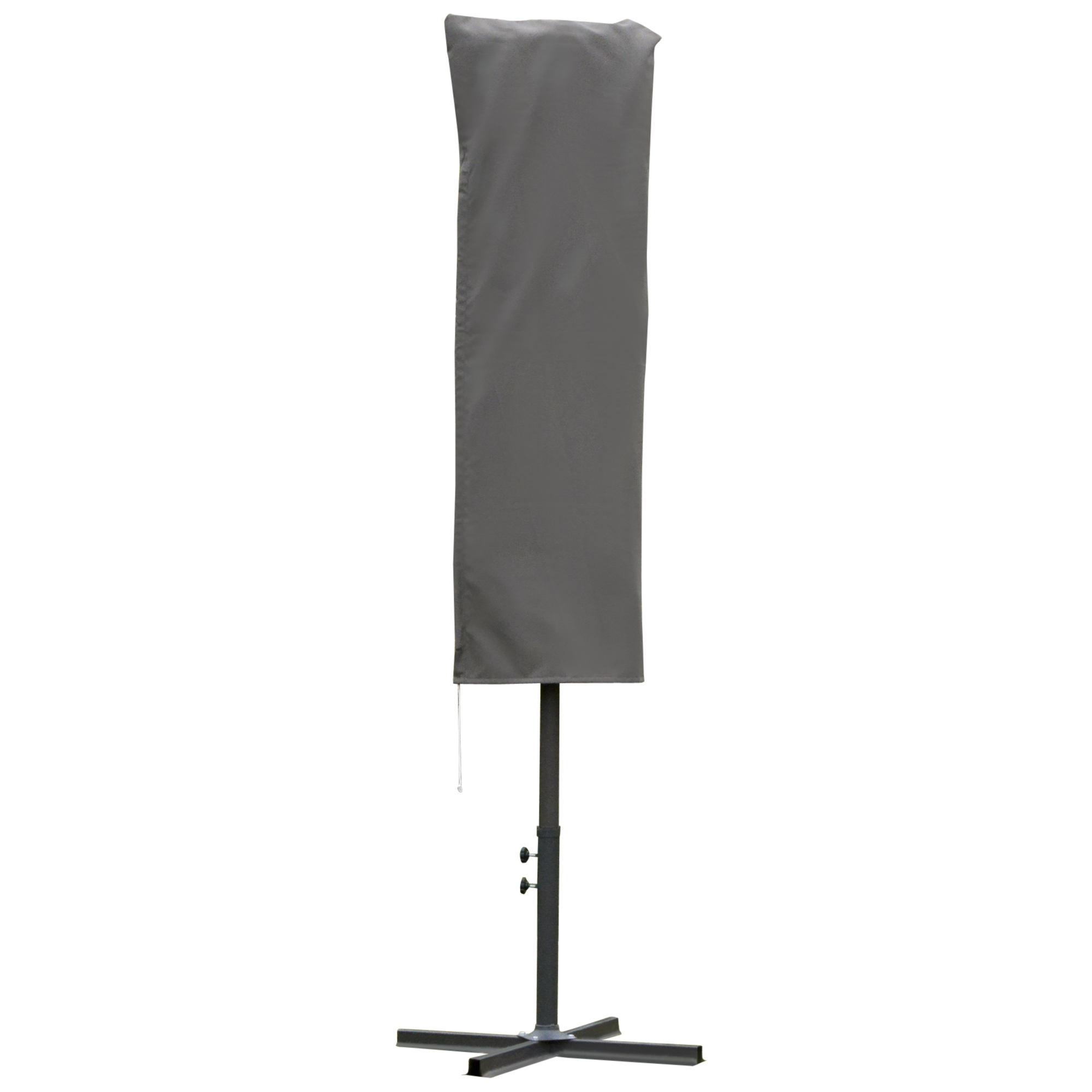 Capa protetora Outsunny para guarda-sol, Ø63x164 cm, resistente às intempéries, para jardim e pátio, com zíper para mastro, cinza.