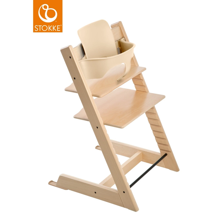 STOKKE® Mega Tripp Trapp® Set Hochstuhl Buche natur inkl. Newborn Set™ Grey und Baby Set natur