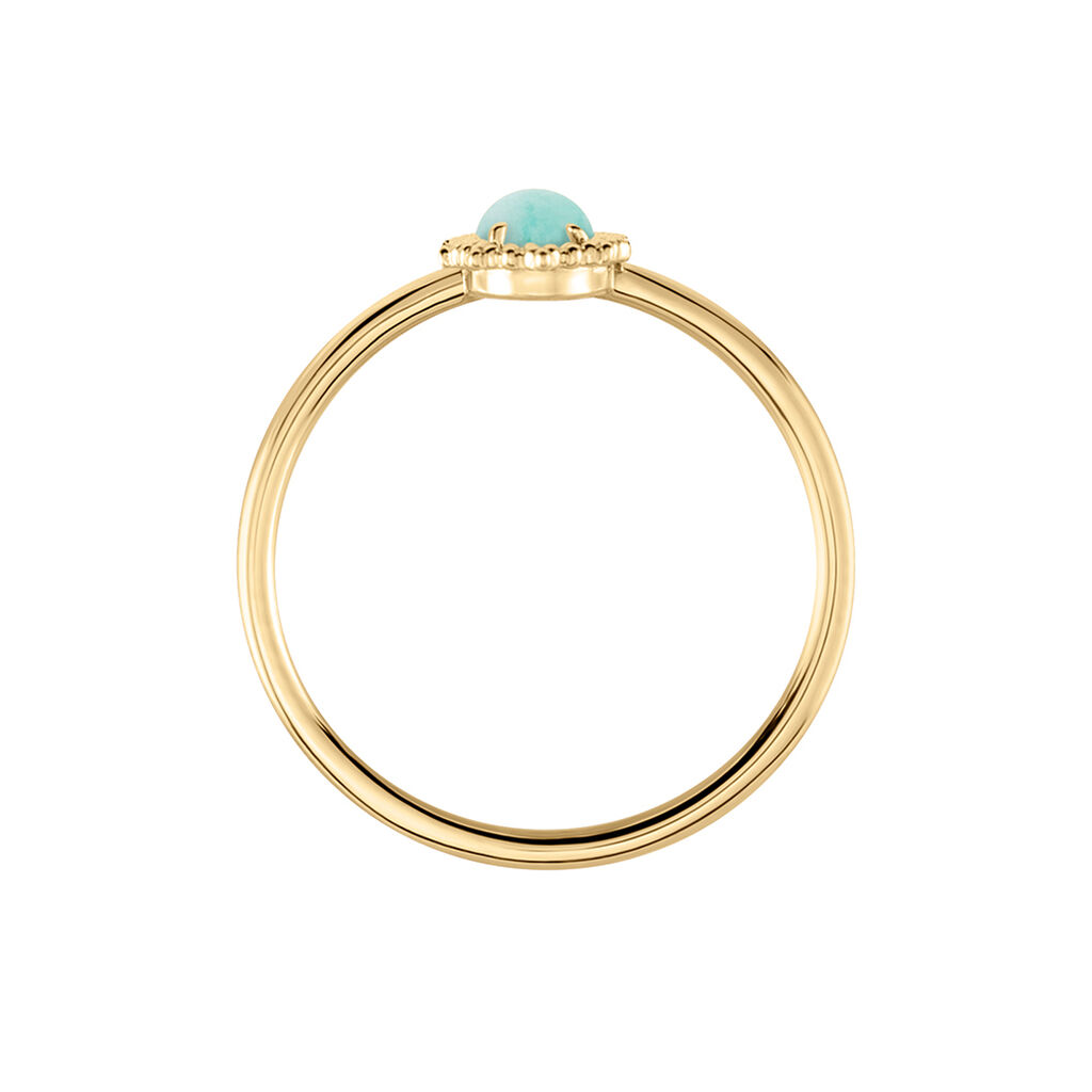 Bague Vintage Love Plaqué Or Jaune Amazonite