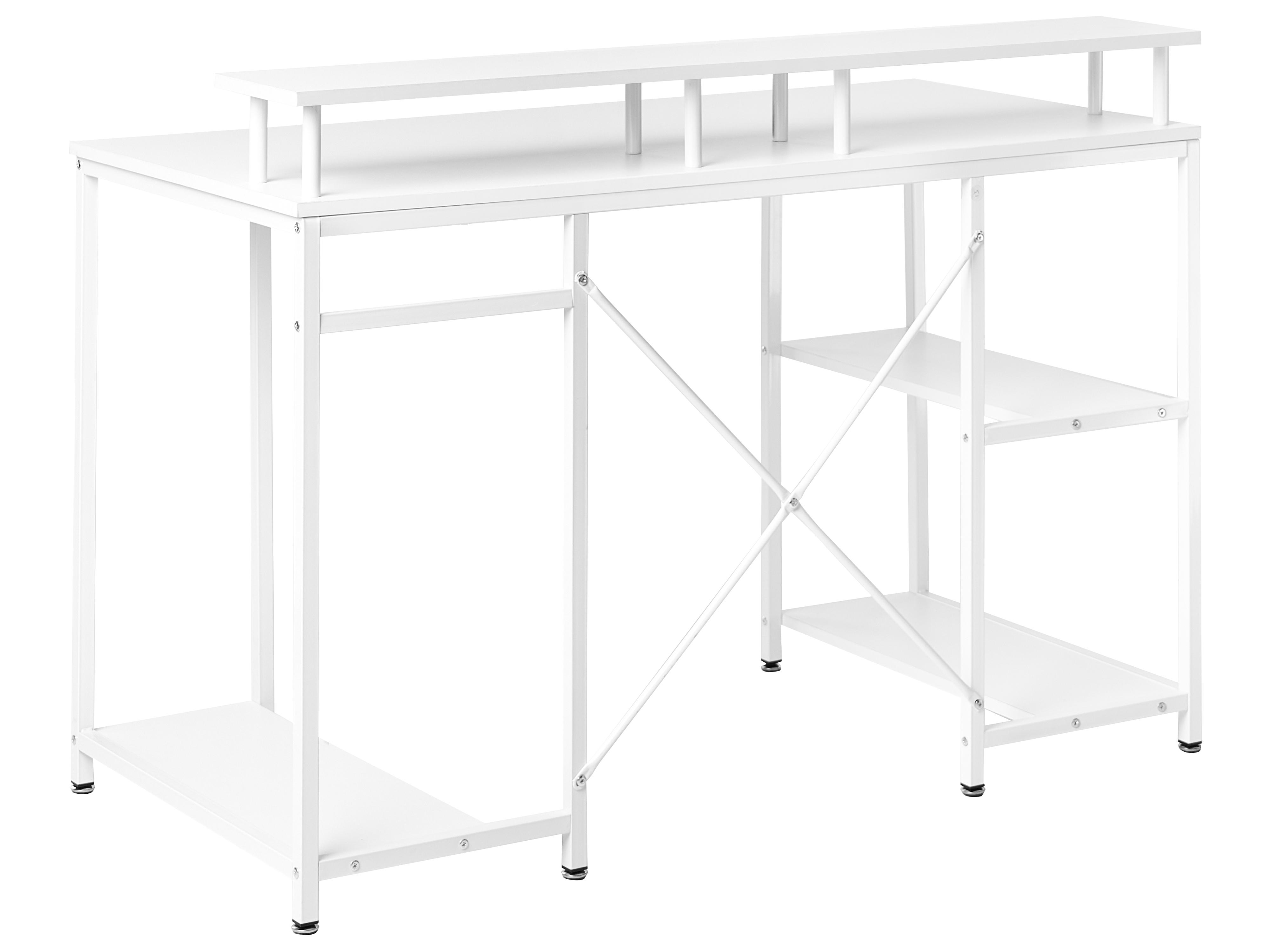 Bureau CADDO Wit 120 cm 60 cm met planken