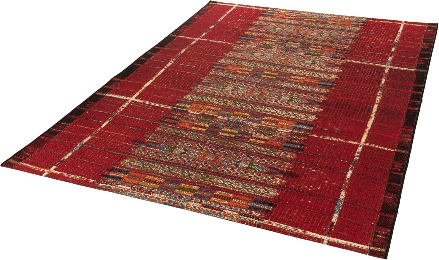 THEKO | Indoor/Outdoor Teppich Aurora Muster | maschinell gewebt | Farbe: Rot | 120 x 180 cm