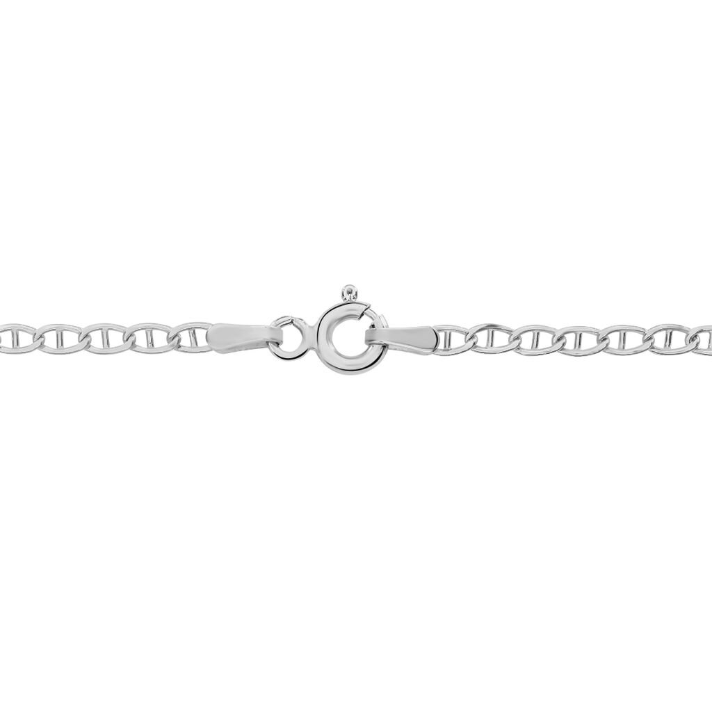 Chaîne Dahbia Maille Marine Plate Or Blanc