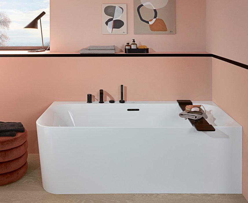 Villeroy & Boch Loop & Friends half vrijstaand ligbad 180x80cm assymetrisch rechts wit