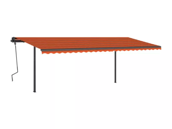 Auvent automatique capteur de vent et LED 6x3,5 m Orange marron