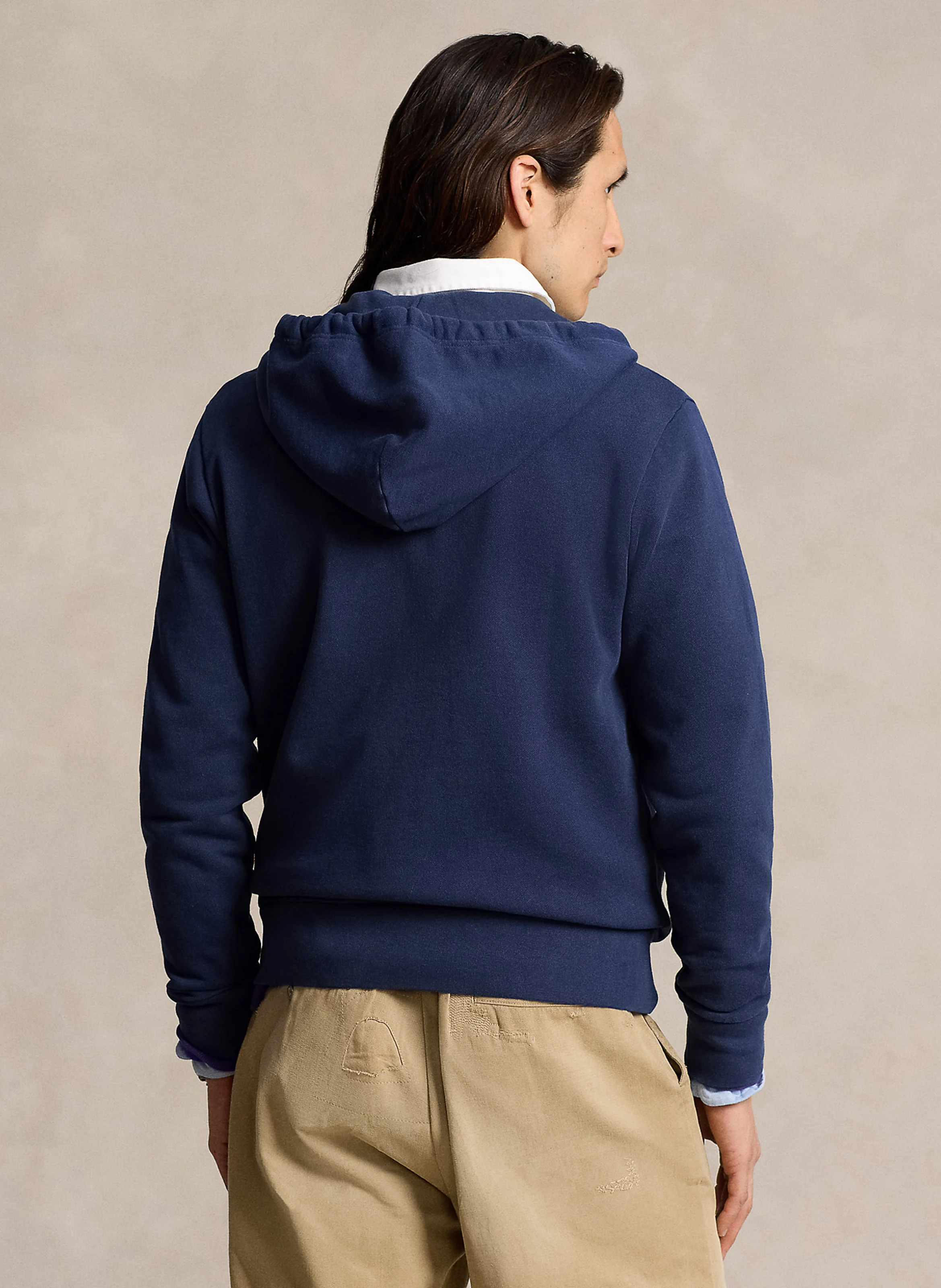 Sweat à capuche zippé en coton | Bleu
