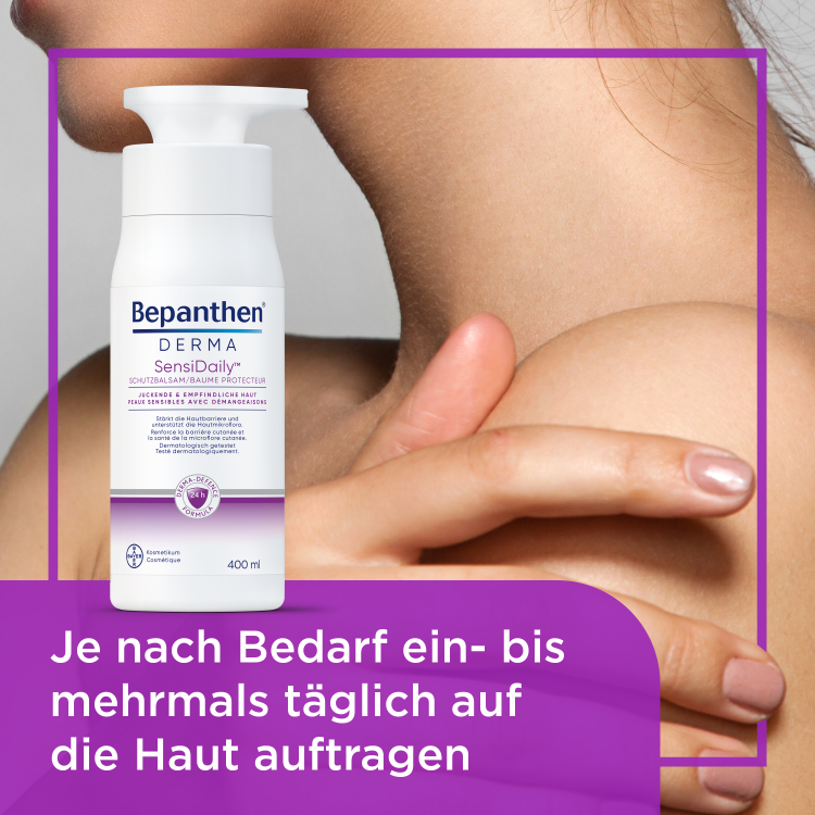 BEPANTHEN DERMA SensiDaily, Körperbalsam bei juckender, empfindlicher Haut<br>400 ml, Dispenser, Balsam, Schutzbalsam