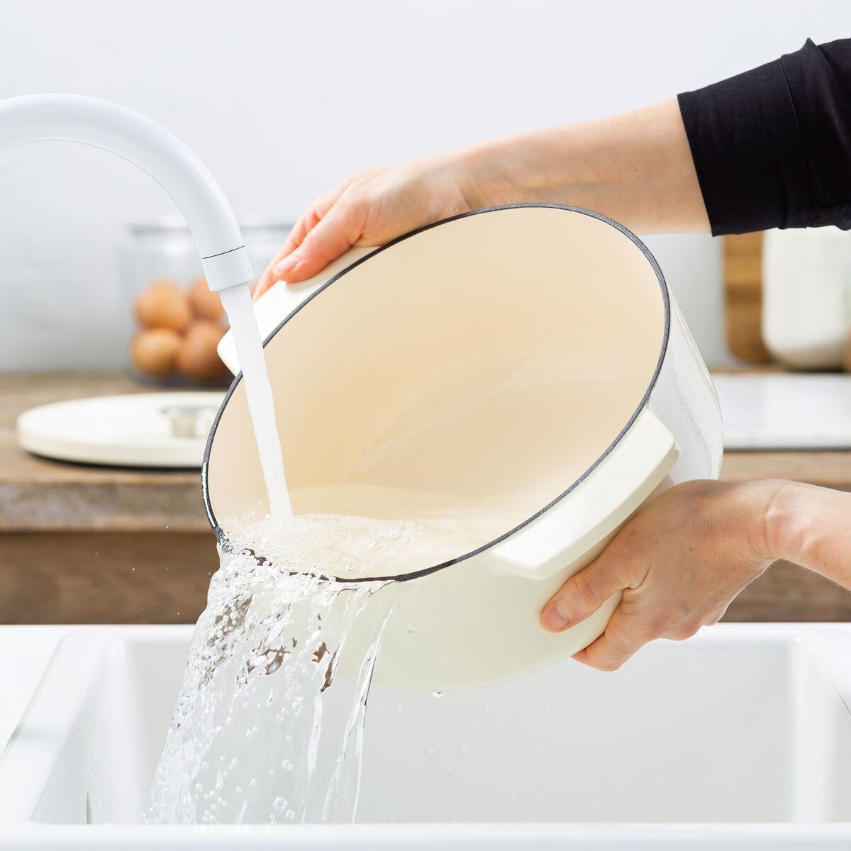 Støpejernsgryte 26 cm/5,2 liter, almond cream