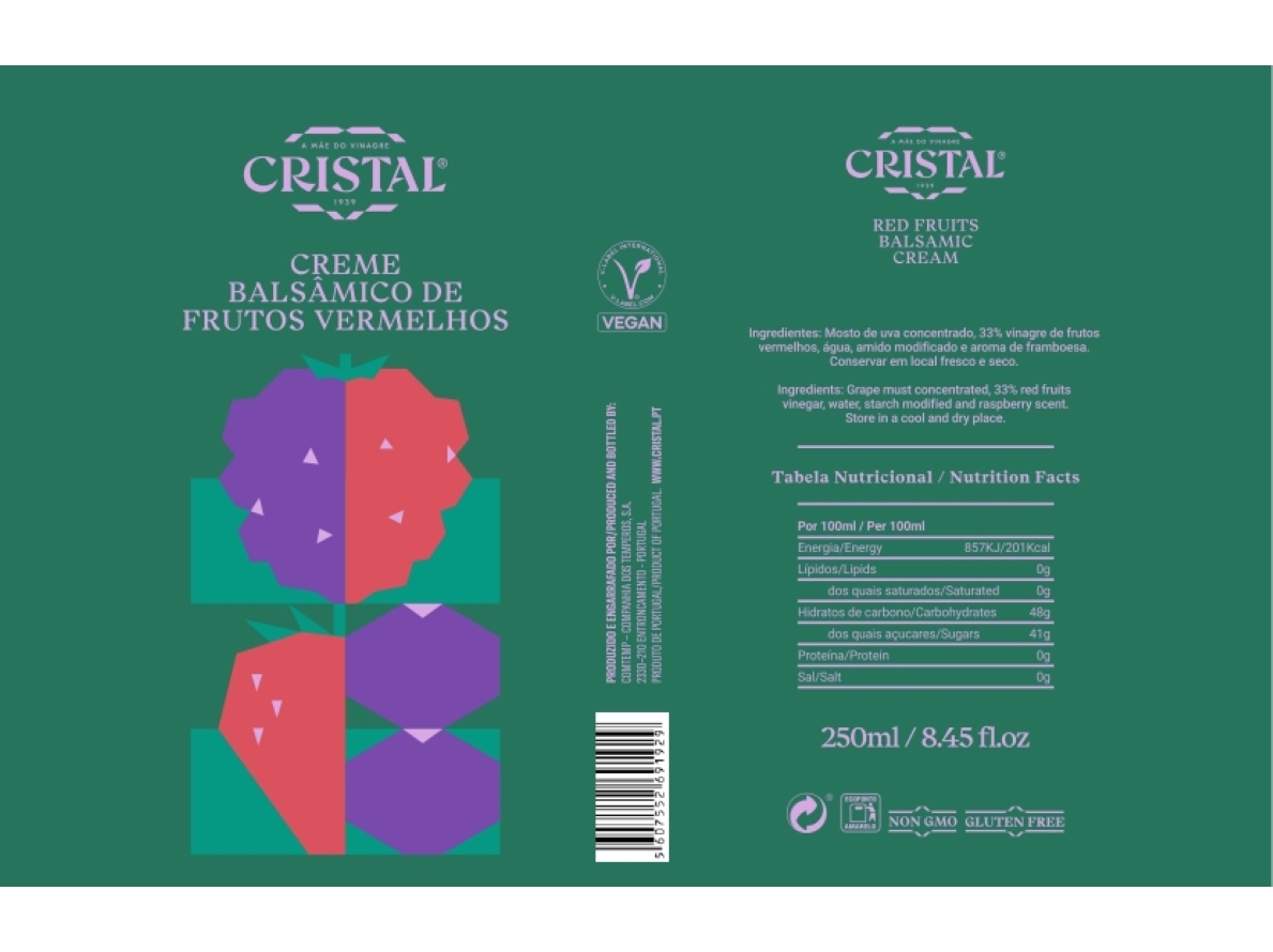 CREME BALSÂMICO CRISTAL FRUTOS VERMELHOS 250ML