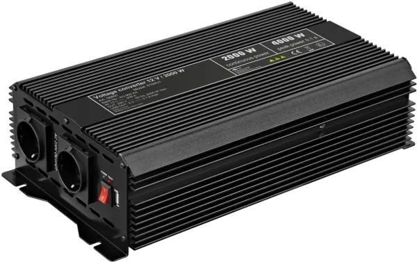 Goobay 58891, Universel, 12 - 13,8 V, 2000 W, 230 V, Sort, DC-til-AC