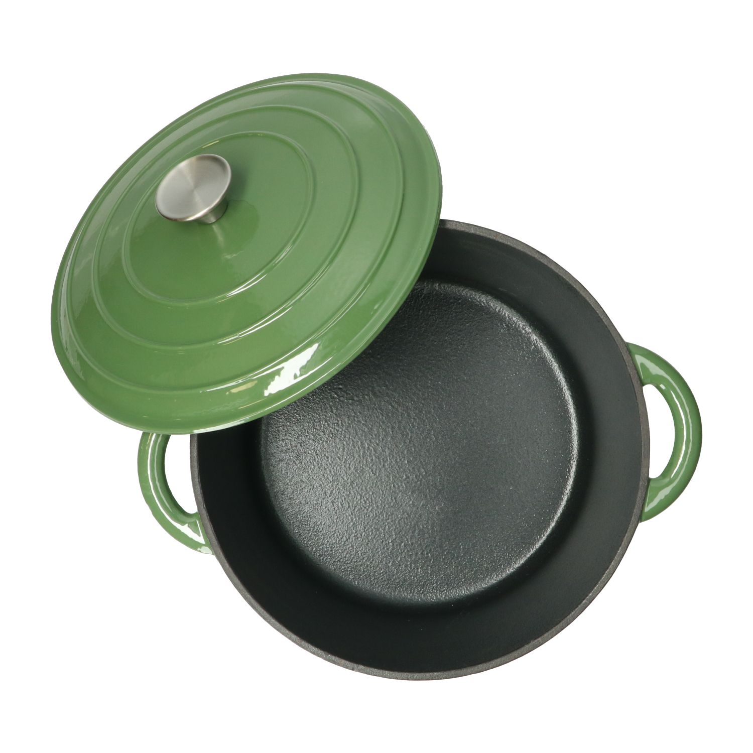 Braadpan, gietijzer, groen, Ø 28 cm