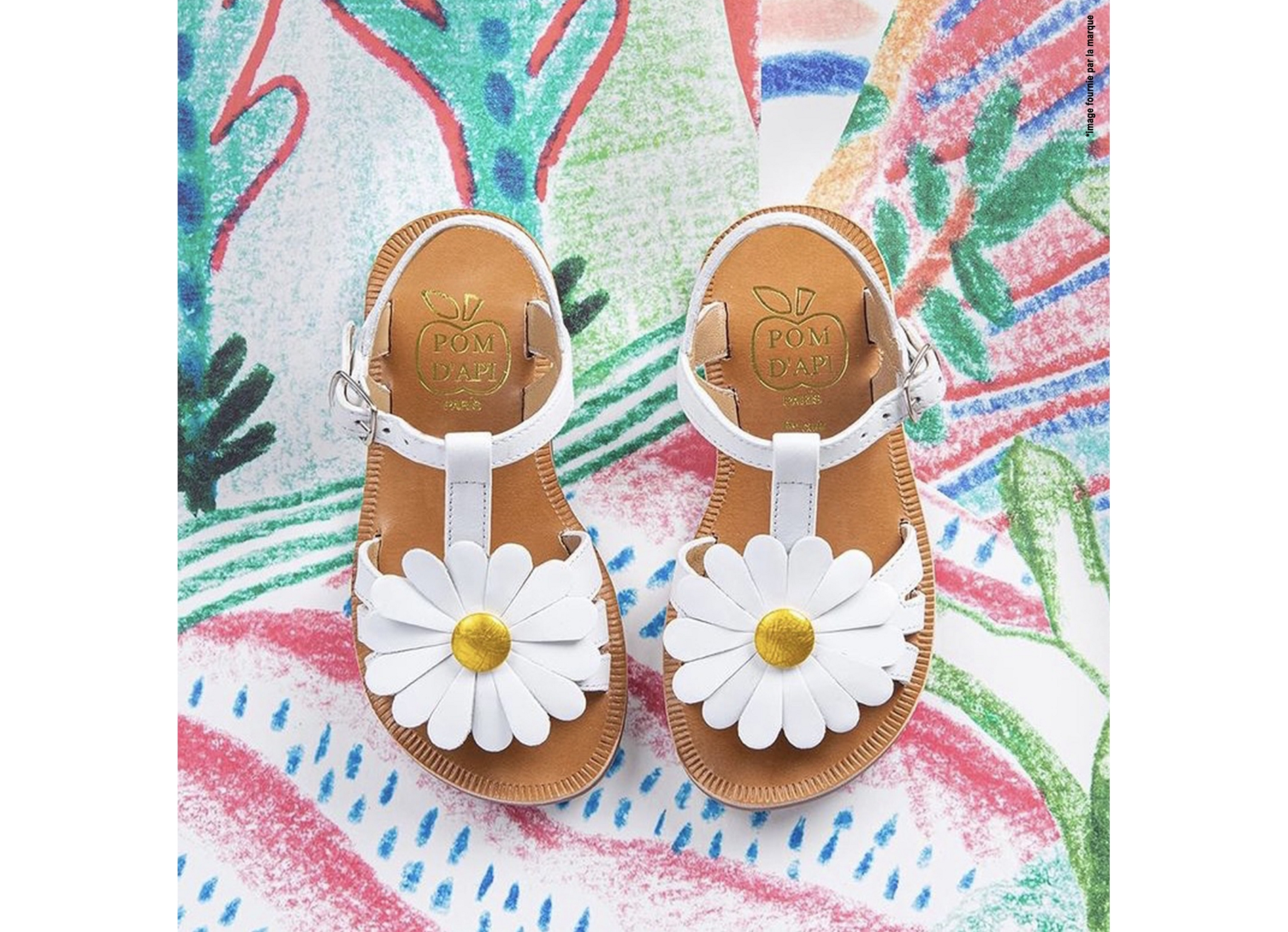 Plagette big flo blanc