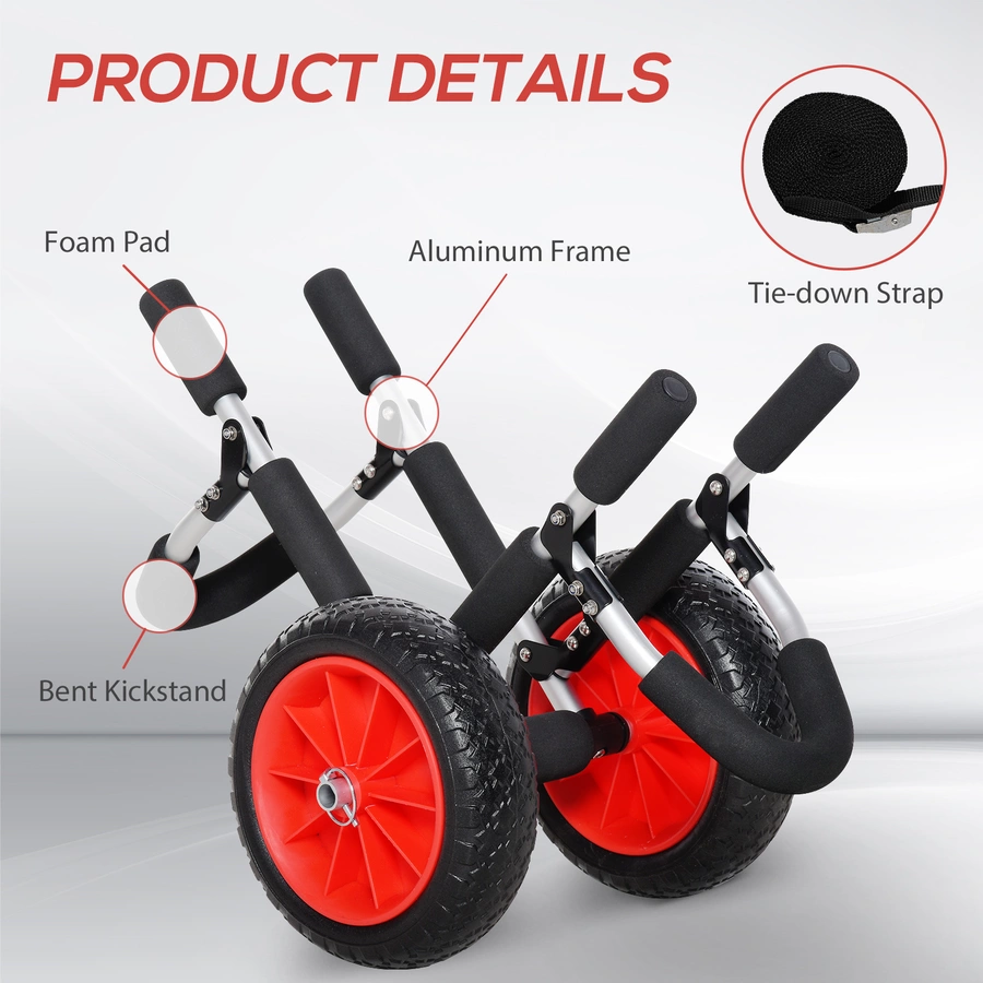 HOMCOM Surfwagen gepolstert silber, schwarz, rot