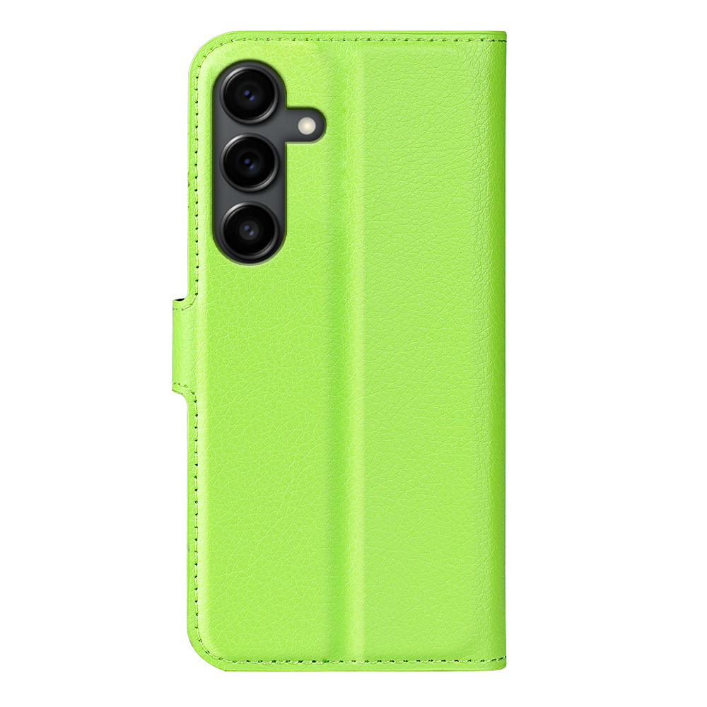 Samsung Galaxy S25 FE Leder Tasche Flip Cover Litchi Look - Grün