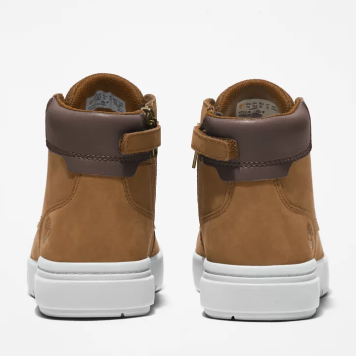 Bota infantil Seneca Bay de 15 cm com zíper lateral, na cor amarela.