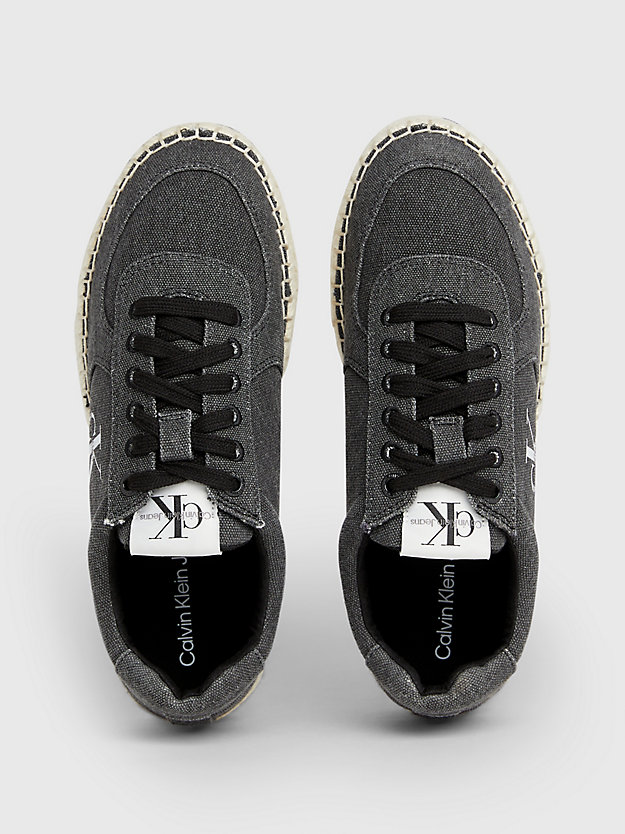 Tênis espadrille de lona com plataforma
