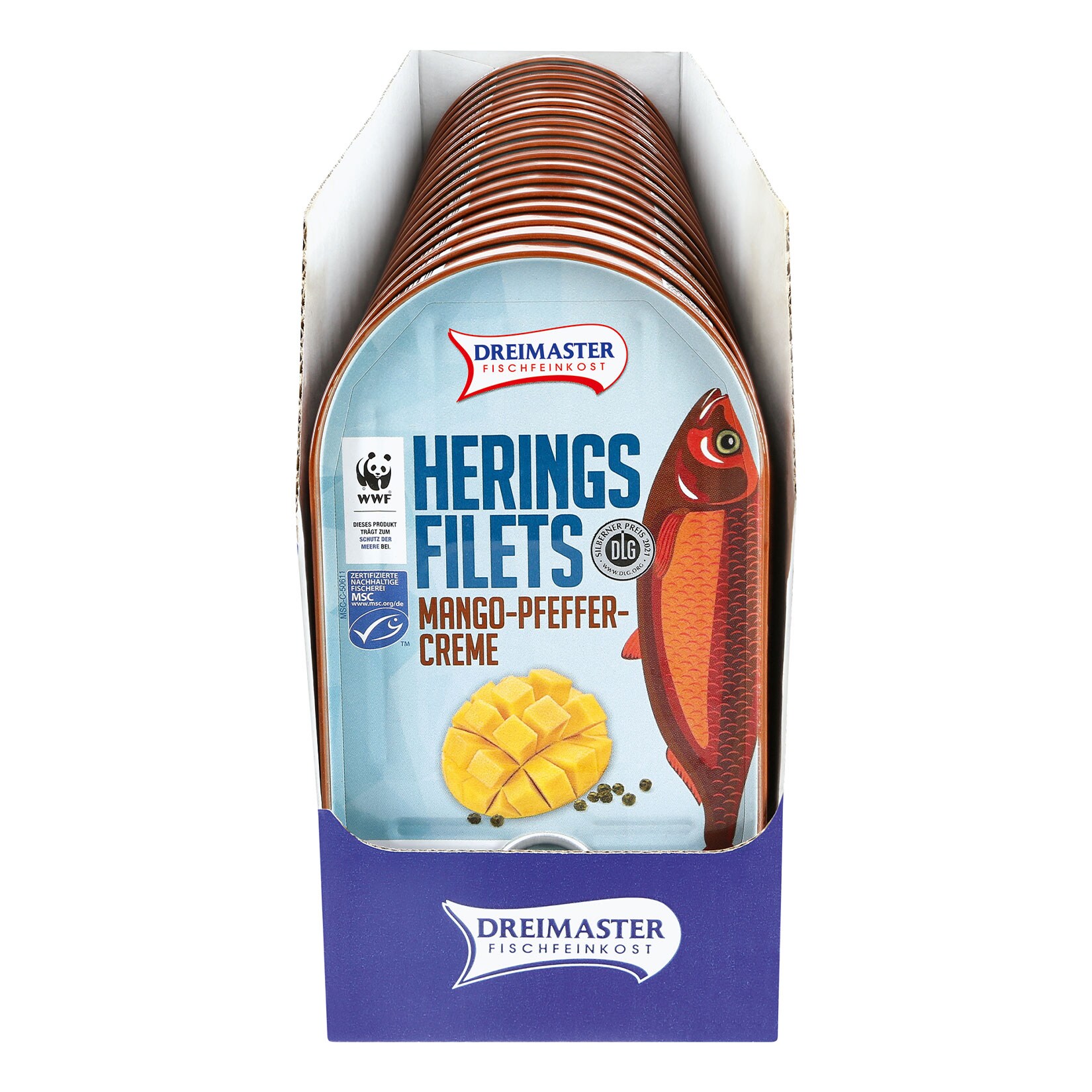 Dreimaster Heringsfilet in Mango-Pfeffercreme 200 g, 18er Pack