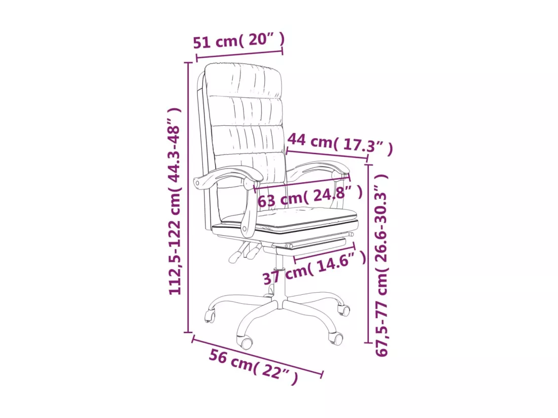 Fauteuil inclinable de bureau Rose Similicuir