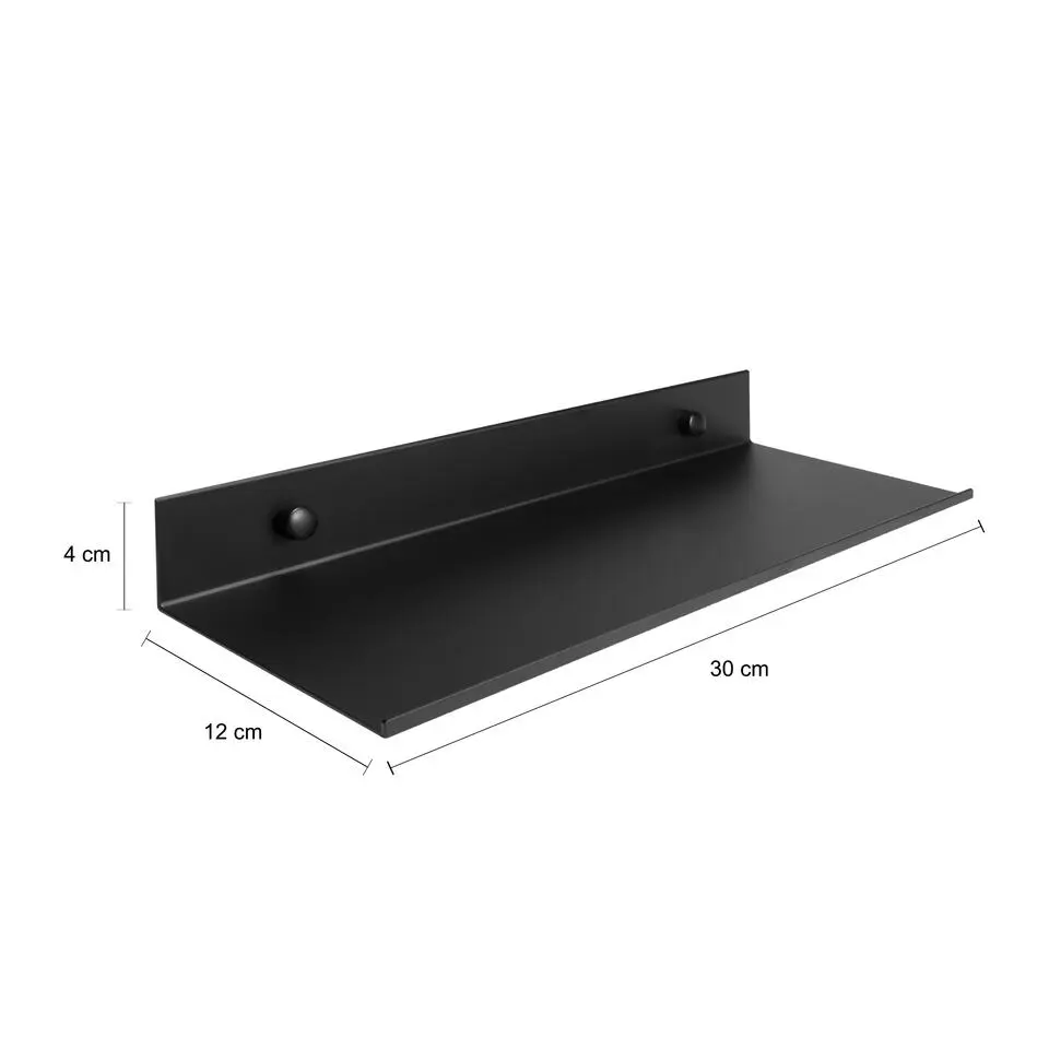 QUVIO Muur plank staal - Zwart