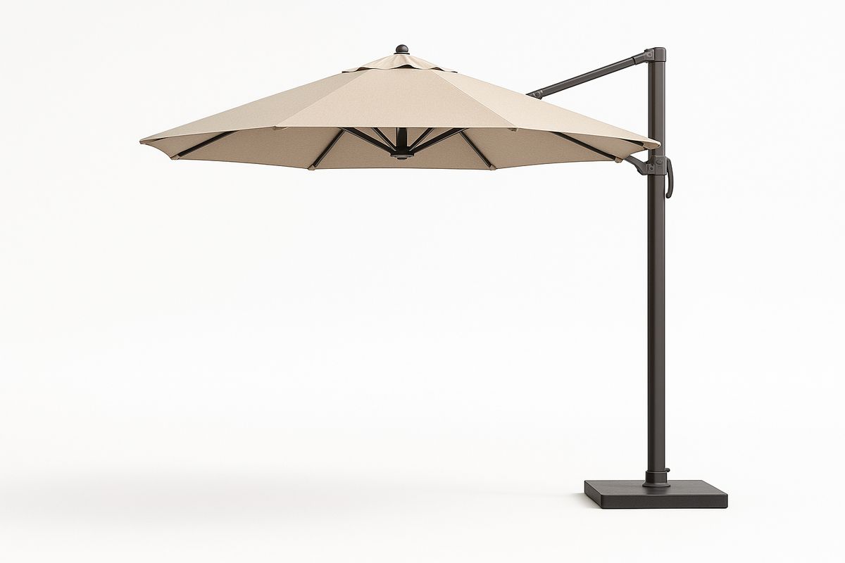 Sonnenschirm Rund 300cm Taupe Aluminium Polyester