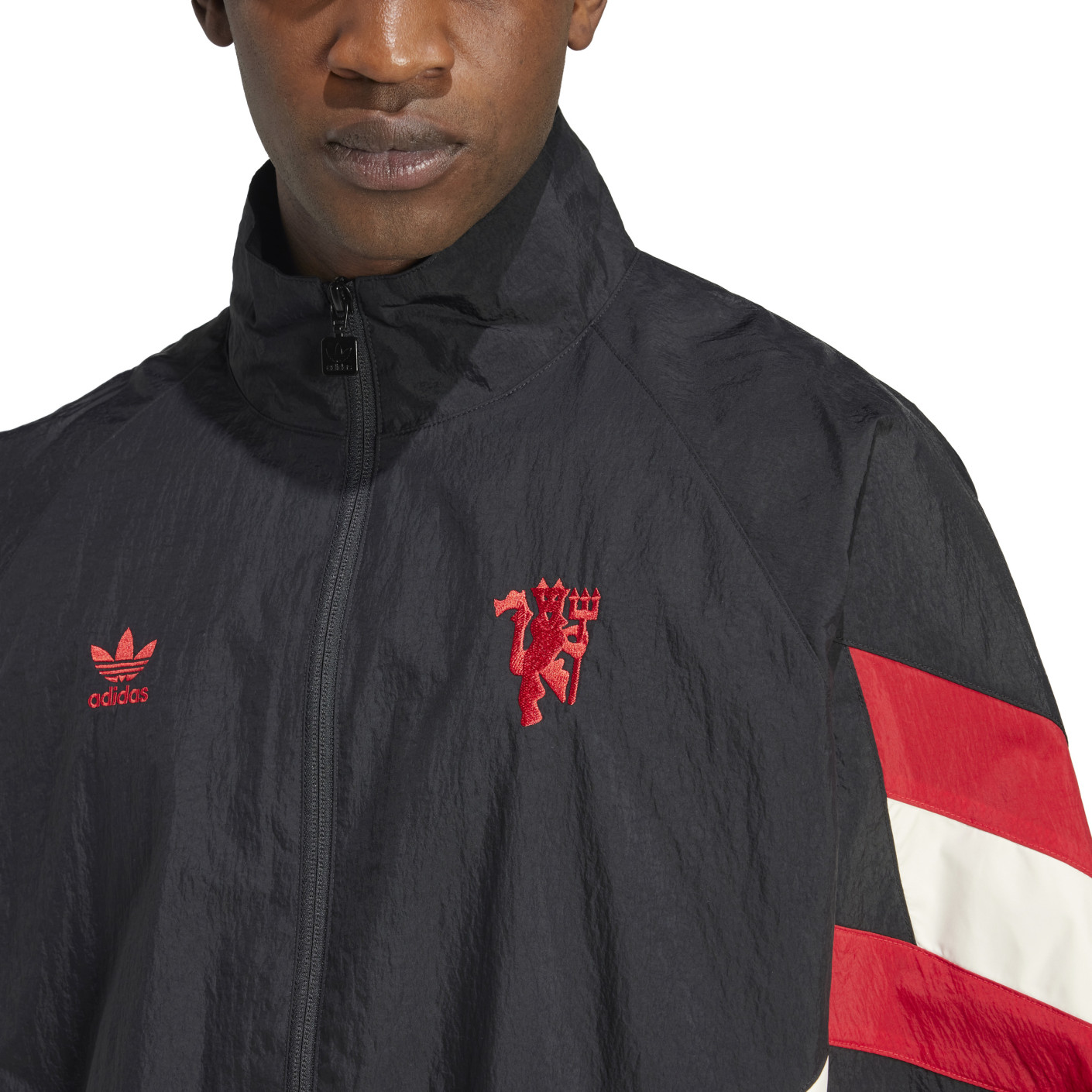 Adidas Manchester United Originals Trainingsjack 2024-2025 Zwart Rood