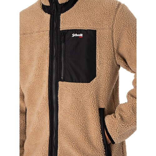 Schott - Chaqueta Polar De Borreguito Beige
