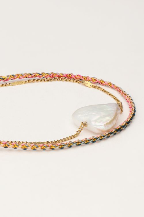 Minimalistische dubbele armband met parel hartje