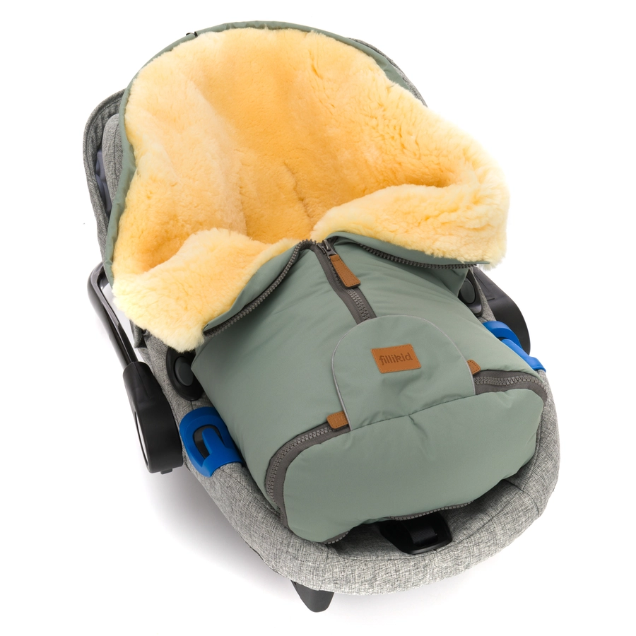 fillikid Winterfußsack Pamir Gr. 0 Echtfell Salbei
