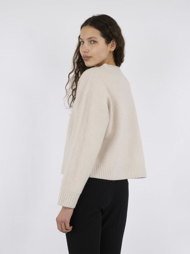 Neo Noir Detri Solid Knit Blouse Ivory