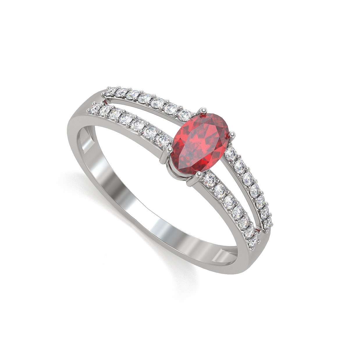 Bague ADEN Rubis et diamants sur Argent 925 2.102grs