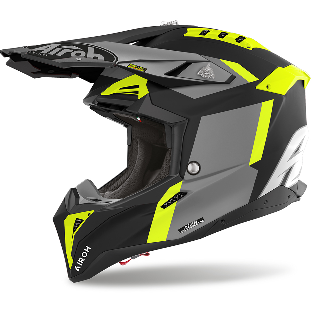 Airoh - Casque Aviator 3 Glory Noir Mat / Gris Mat / Jaune