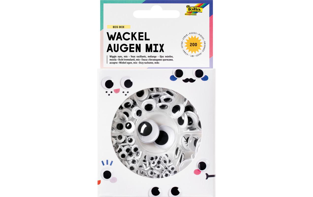 Wackelaugen, sieben Versionen, 200 StückSelbstklebende Wackelaugen
