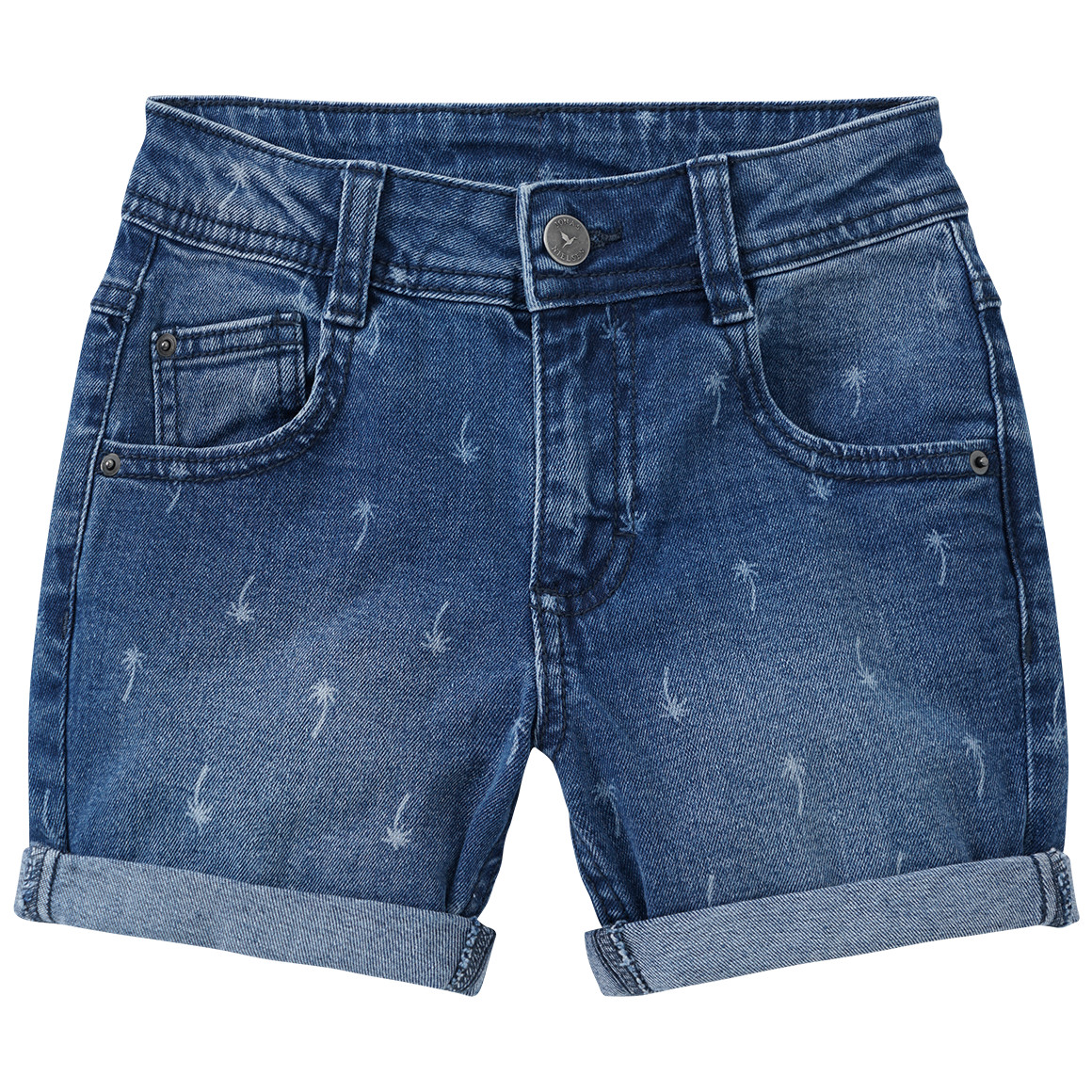 Jonas Nielsen Jungen Jeansshorts mit Palmen blau
