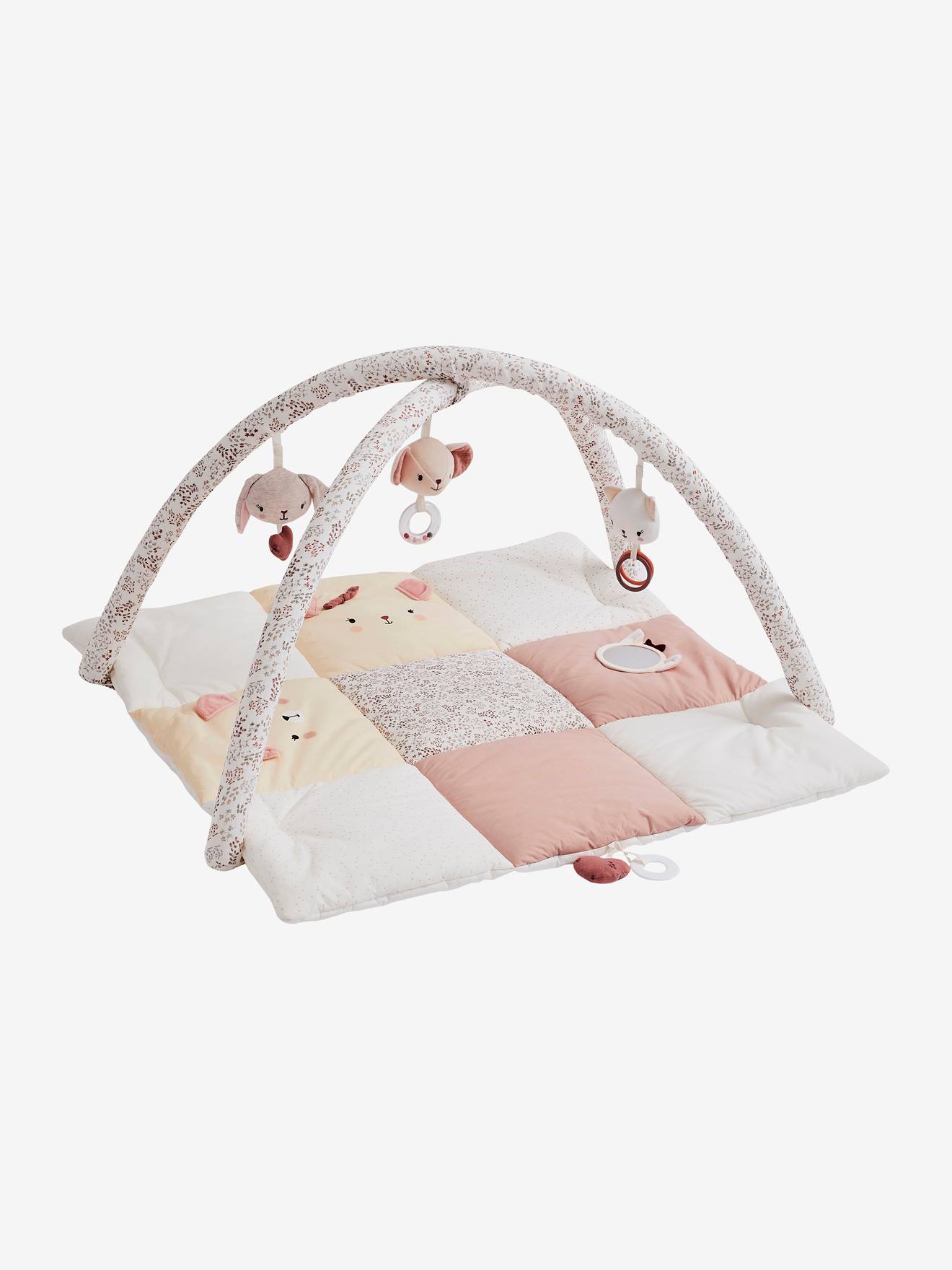 Tapete de atividades Loft, tamanho médio, branco liso com estampas.