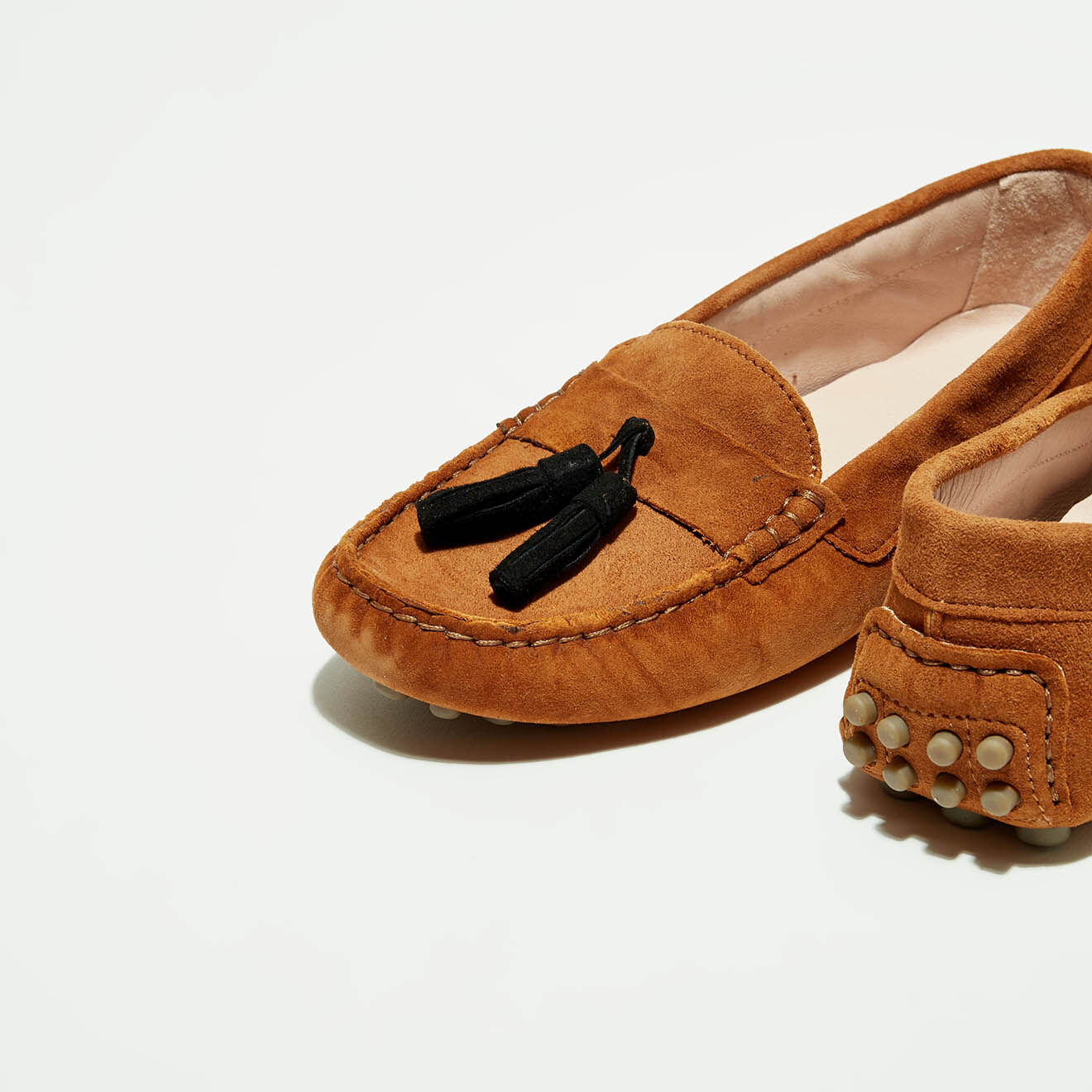 Flavio Création Mocassins en Velours de Cuir Malena cognac