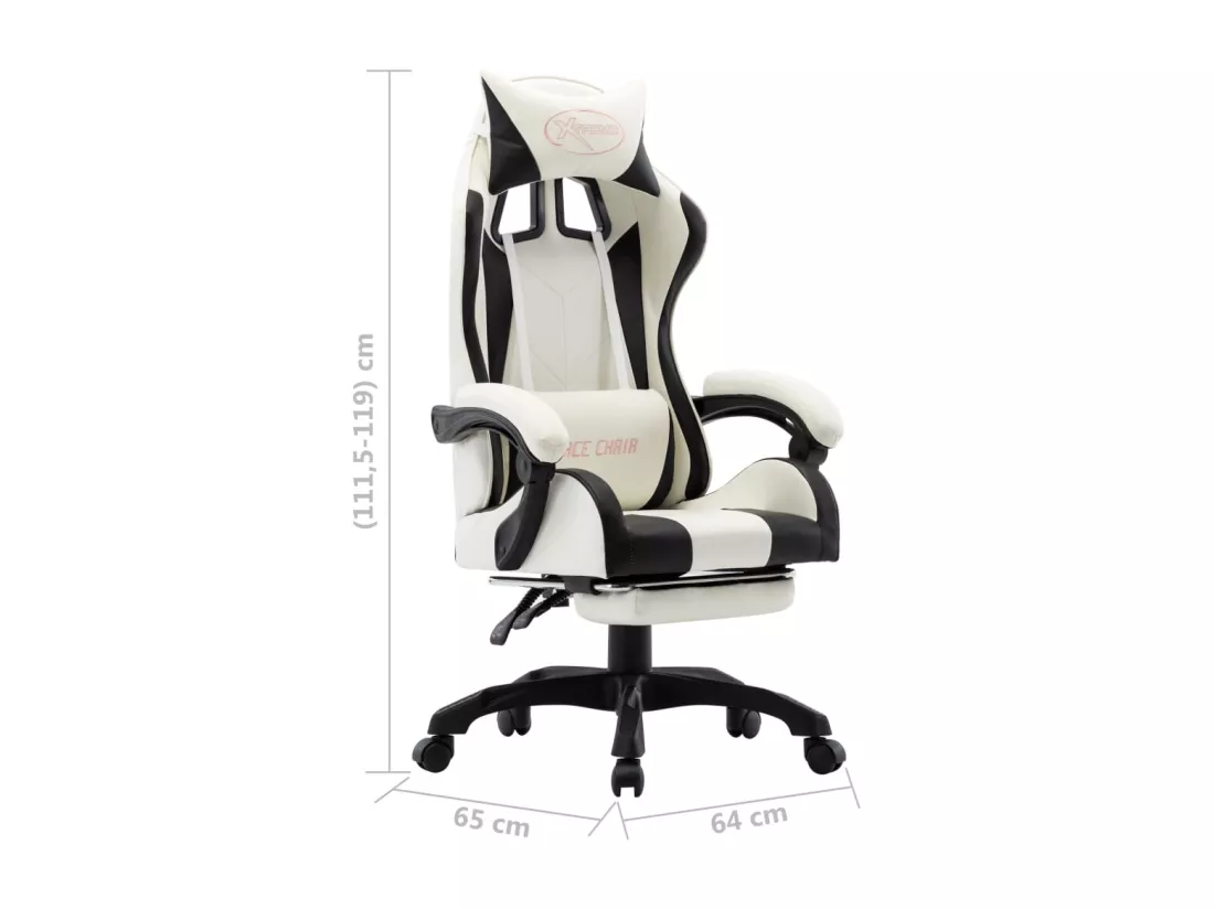 Chaise fauteuil siège pivotante cuir noire 64 x 65 x 119 cm 02_0024223